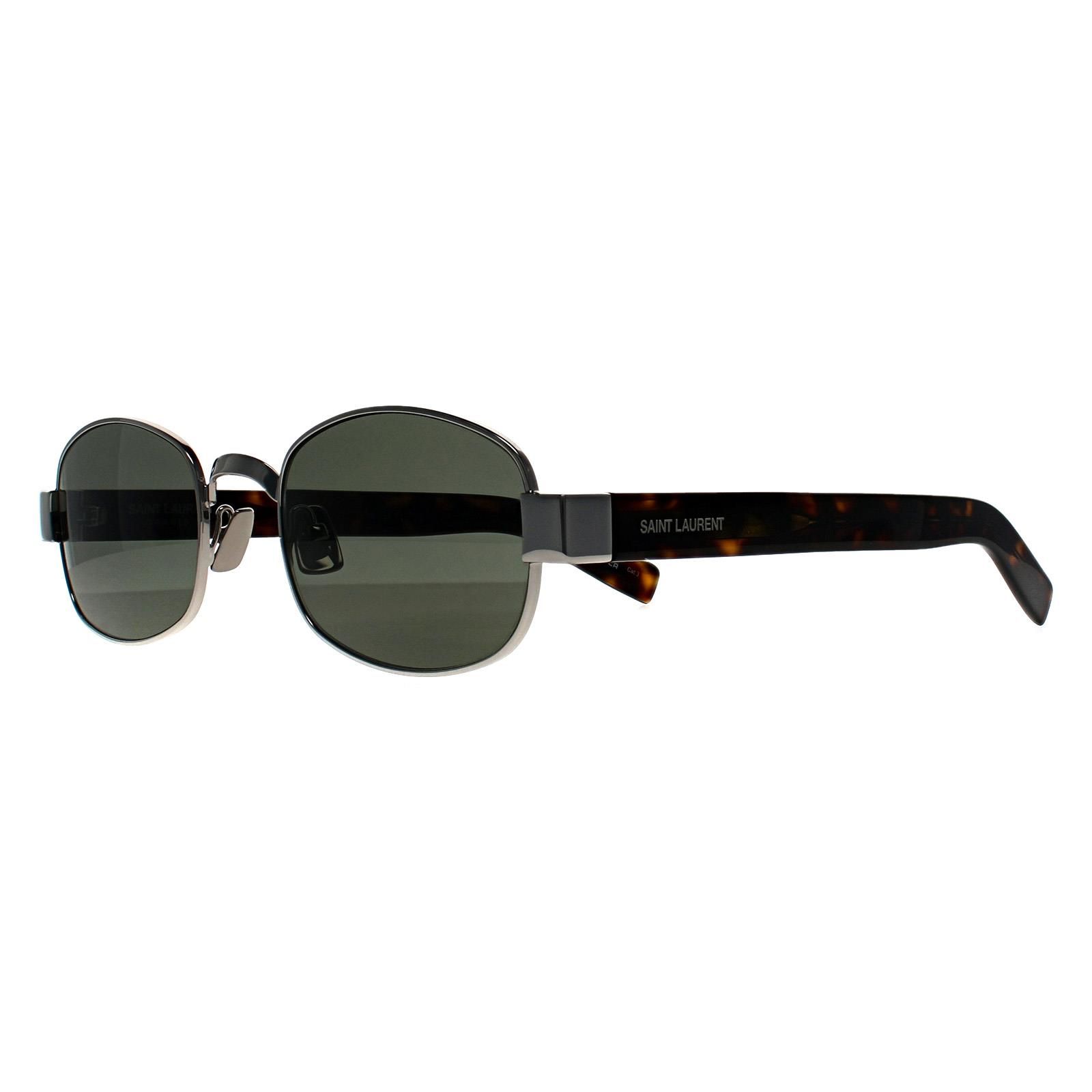 Saint Laurent Oval Silver Havana Grey SL 706
