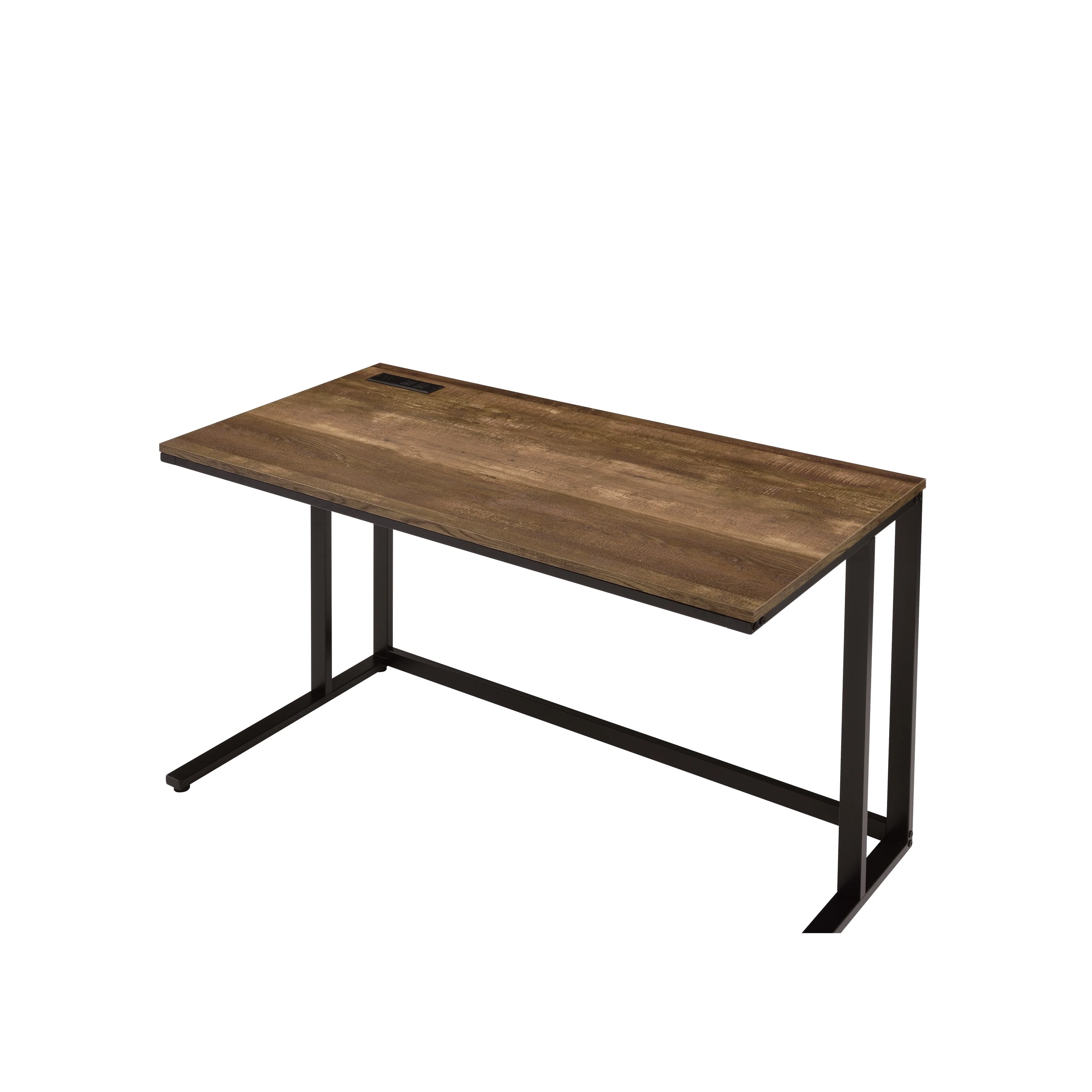 Tyrese Walnut & Black Finish Writing Desk W/USB