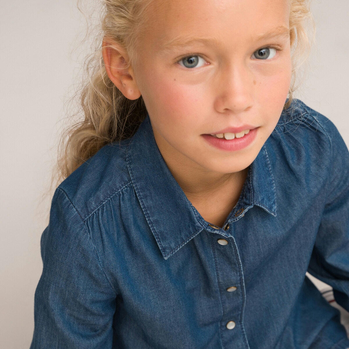 Chemise manches longues, denim léger