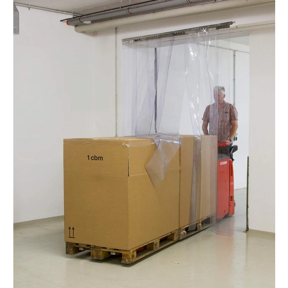 Streifen-Vorhang, BxS: 200 x 3 mm, transparent, 25 m Rolle