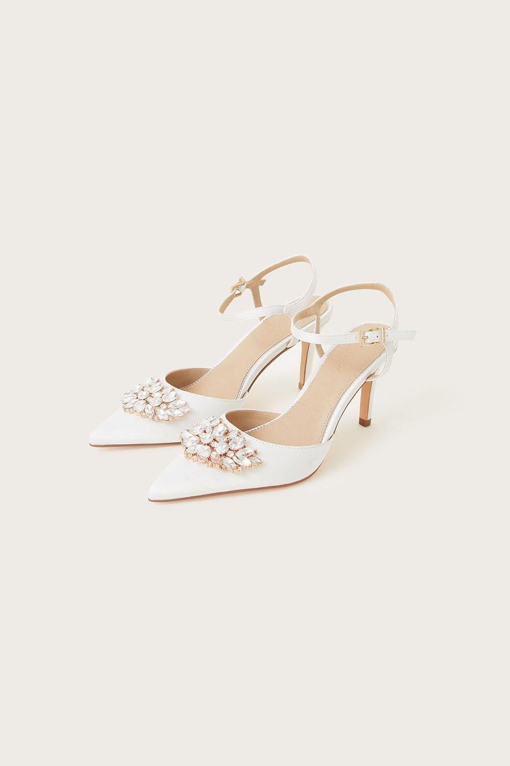 Monsoon Two-Part Diamante Trim Bridal Shoes