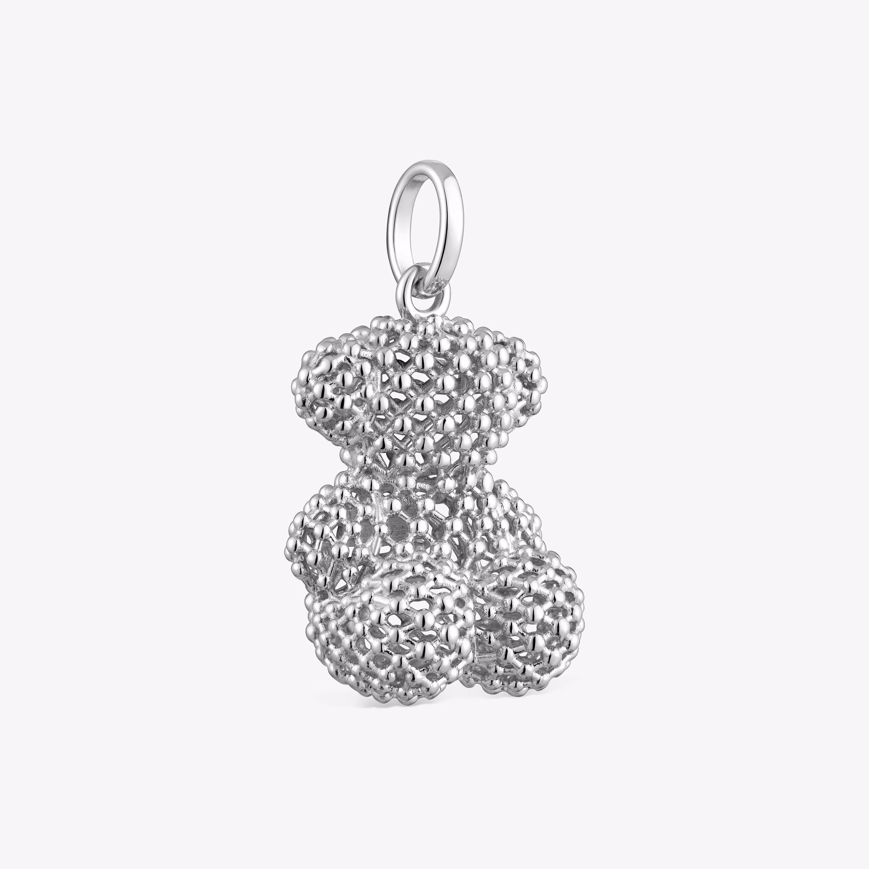 Colgante oso mediano texturizado de plata 22 mm Bold Bear