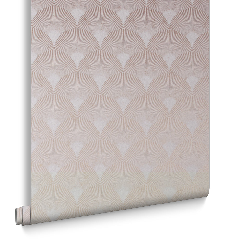 Graham & Brown Vliesbehang - Fan Rose Gold - 10mx53cm