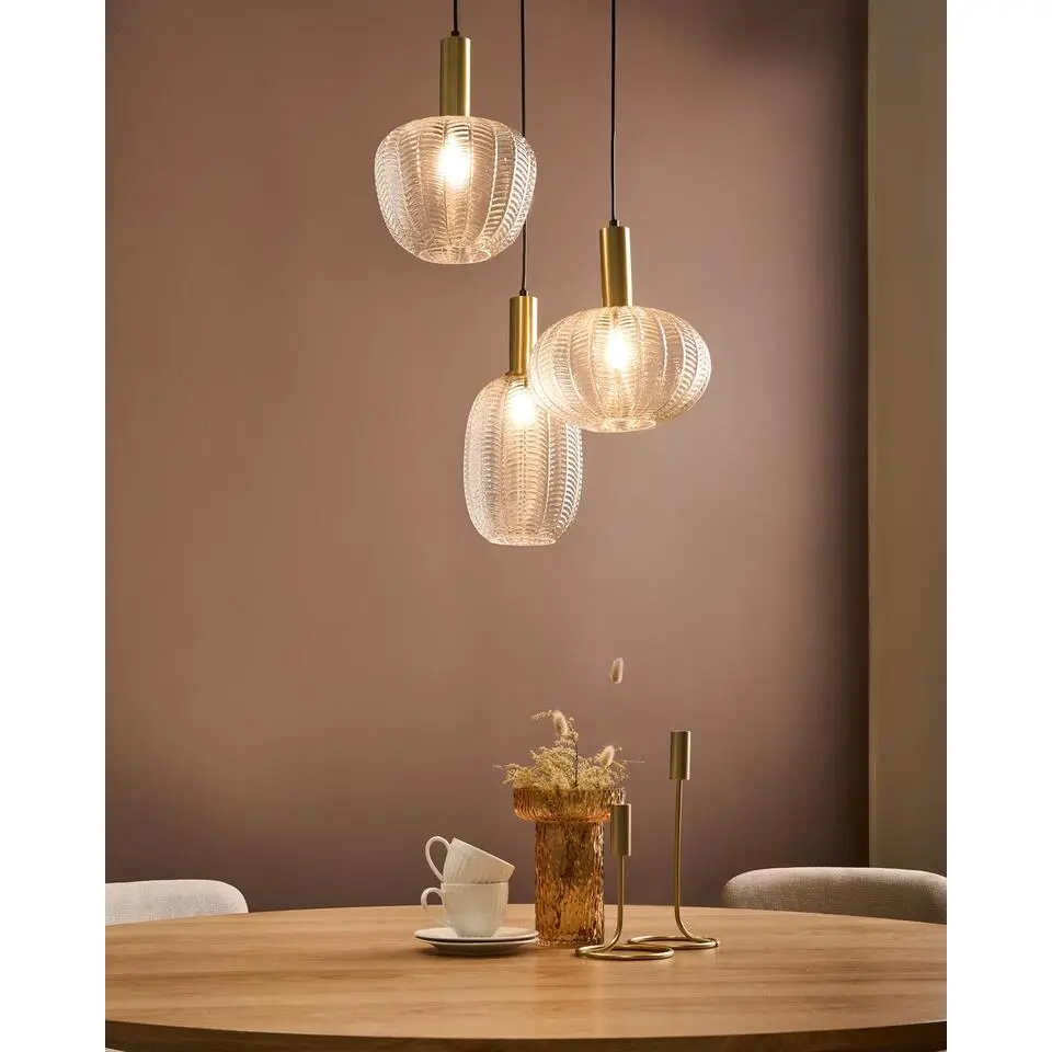 NJORO - Hanglamp met 3 lichten - Transparant - Glas