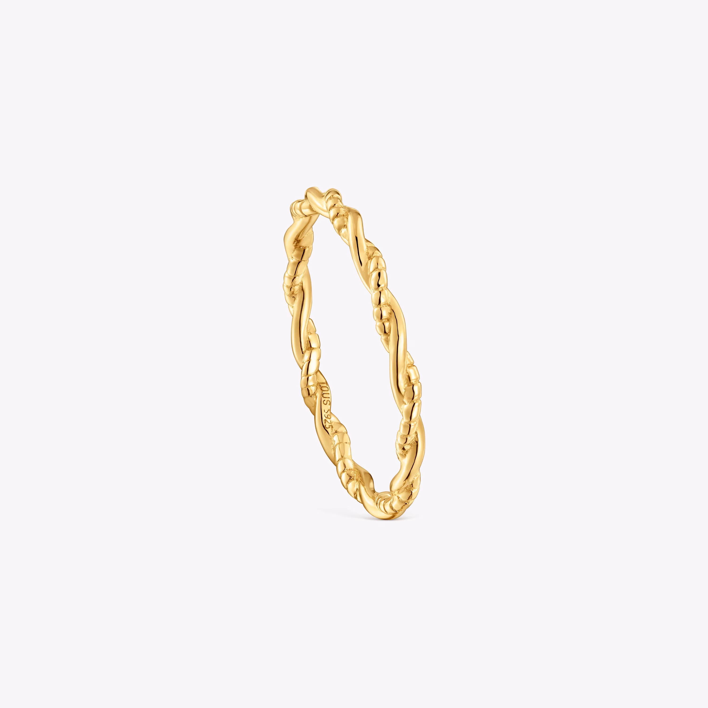 Anillo trenzado con baño de oro 18 kt sobre plata TOUS Motivos