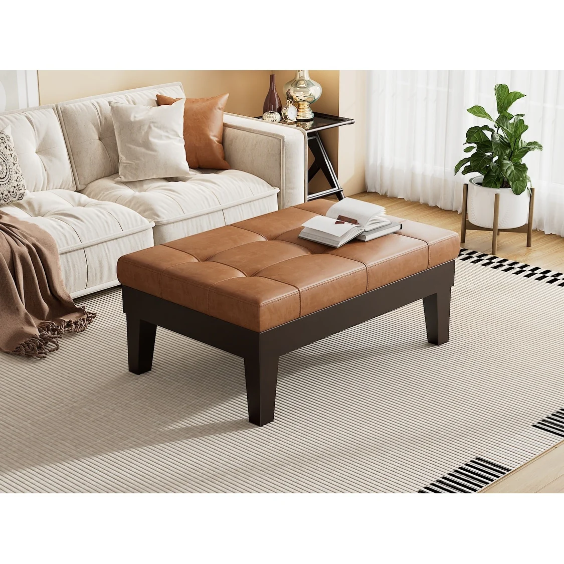 Chatham Bonded Leather Storage Ottoman by Christopher Knight Home