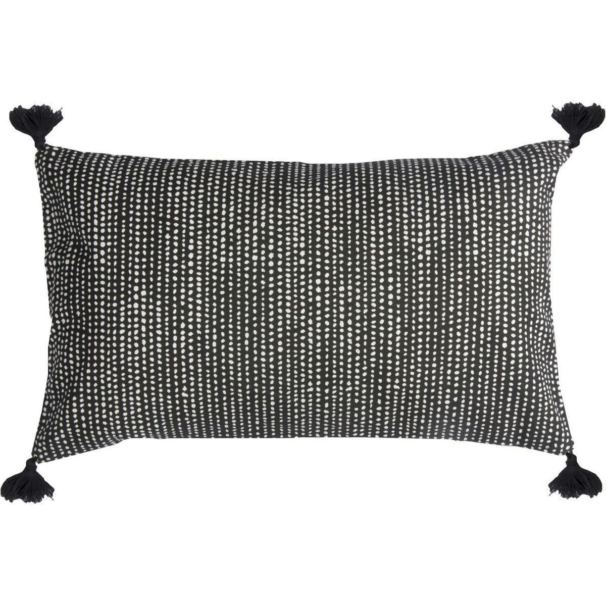DOTS - Housse de coussin velours de coton  50x30 noir