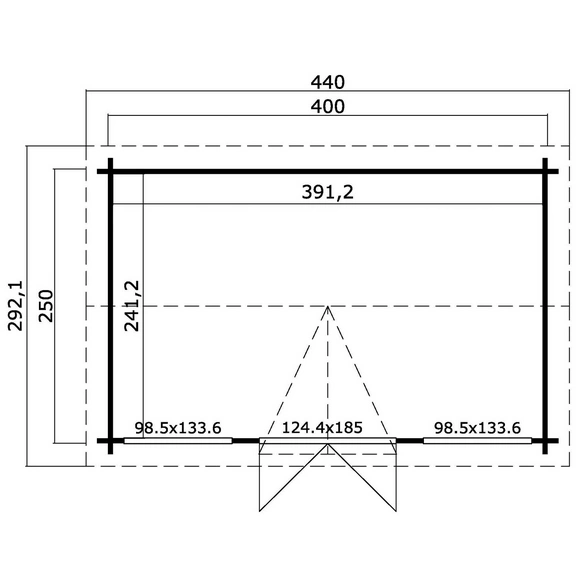 Gartenhaus »Kensington«, BxHxT: 292,1 x 239,4 x 292,1 cm, (Außenmaß inkl. Dachüberstand), grüngrau
