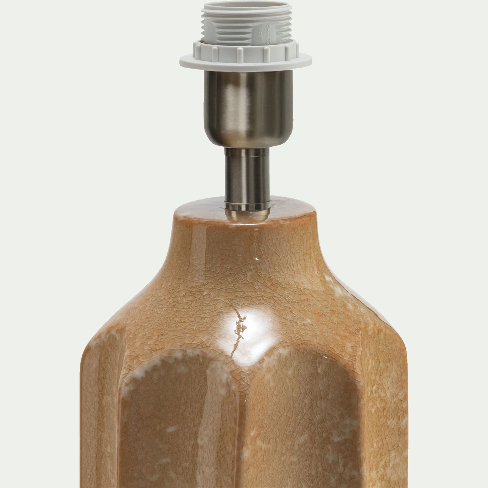 LEANDRE - Pied de lampe électrifié en grès D14.5cm - beige sable