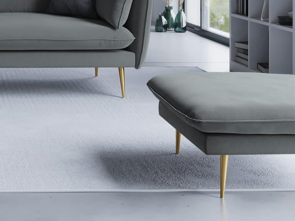 AGATE - Pouf en velours gris foncé