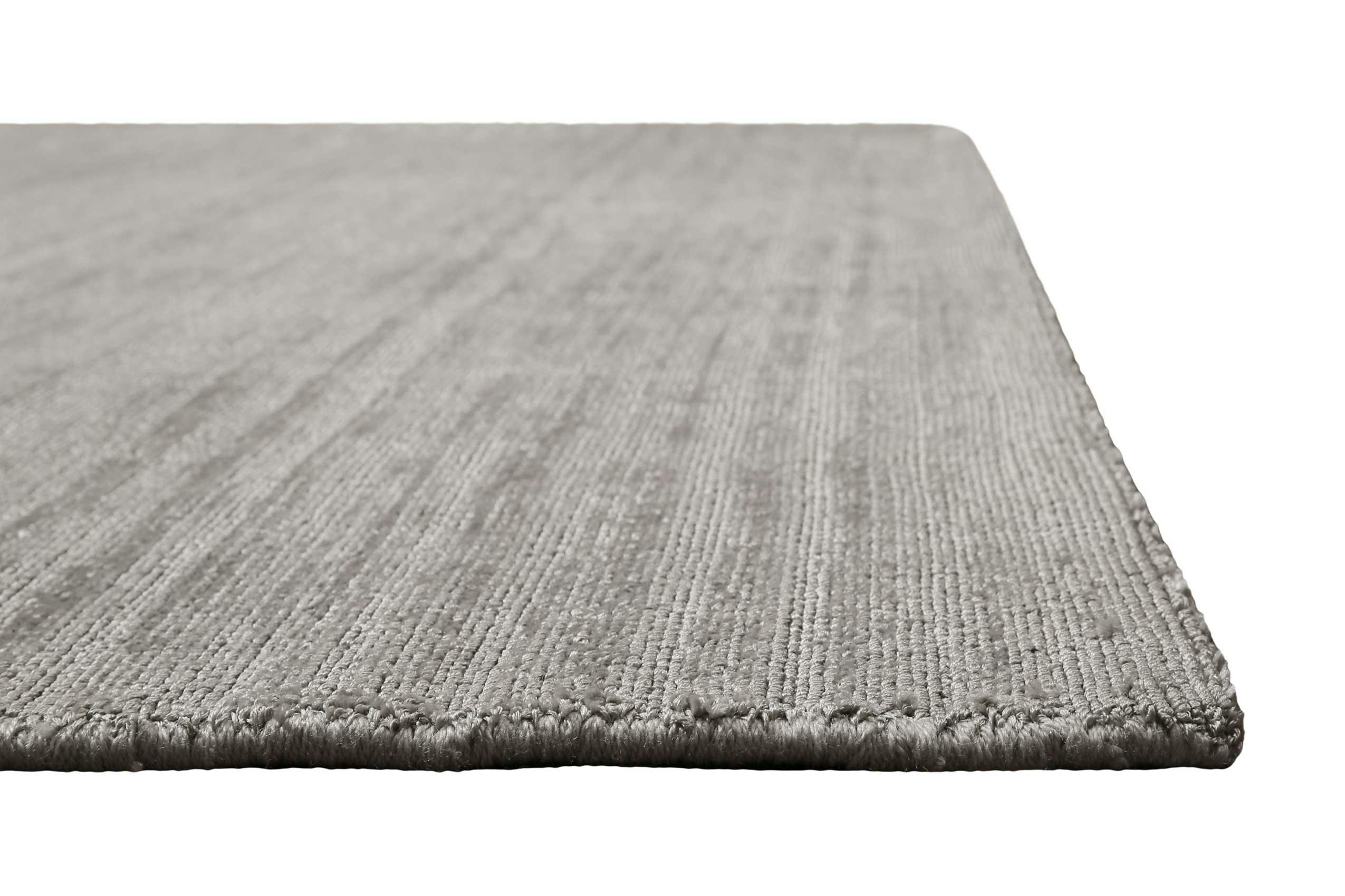 MIRAMONTI - Tapis de couloir à poil ras effet soie gris clair 80x230