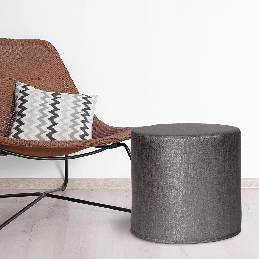 Glam Zinc No Tip Cylinder Ottoman