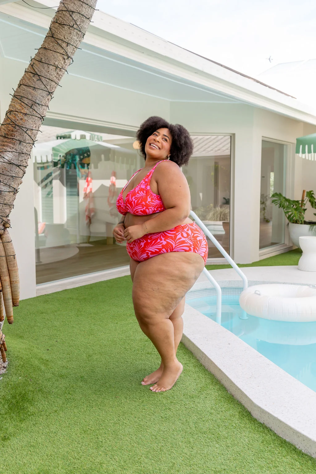 Pearl Bikini Pants In Pink Jungle