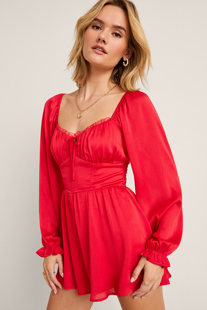 Jenny Long Sleeve Corset Romper