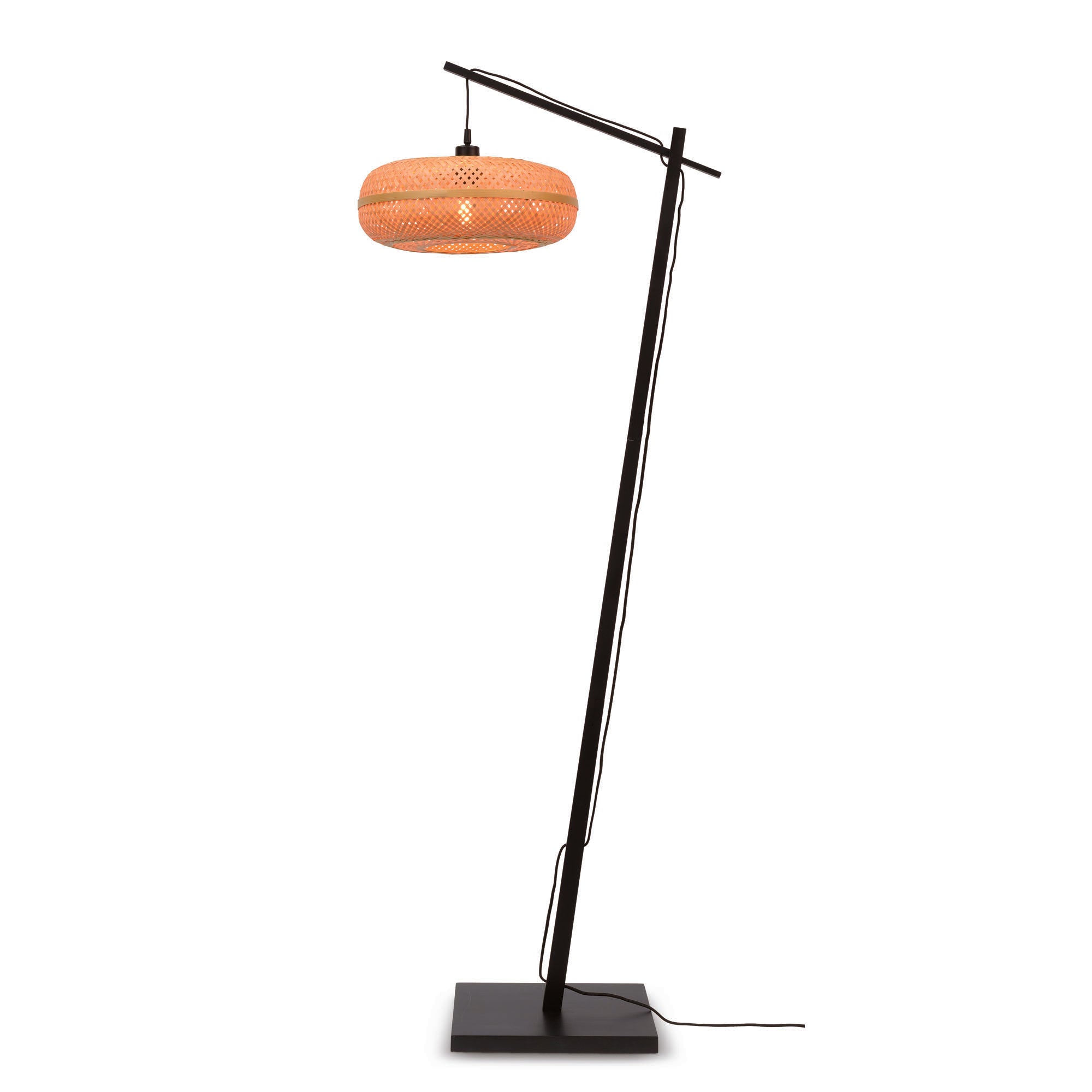 GOOD&MOJO vloerlamp Palawan - zwart - Ø40cm