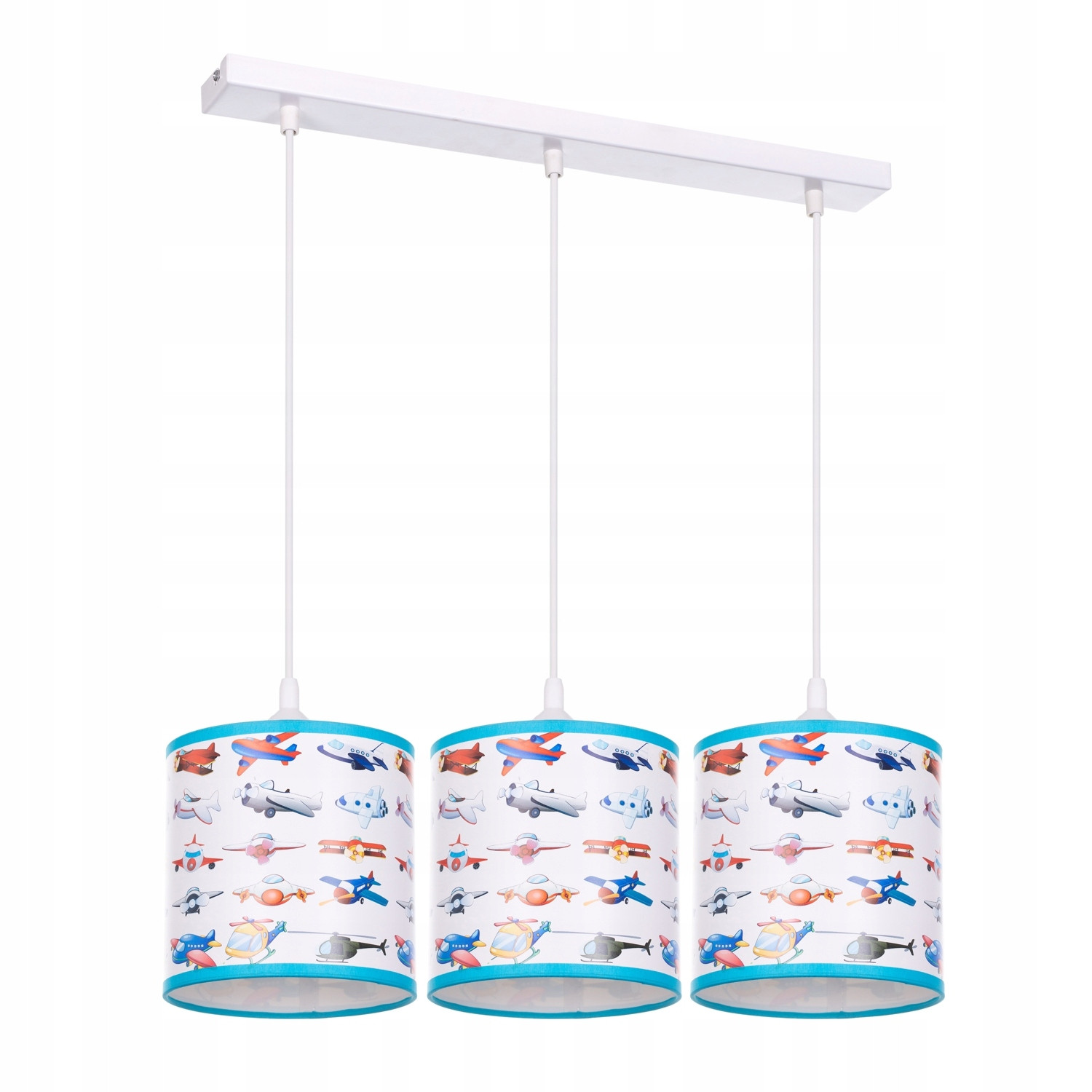 Lampa wisząca sufitowa żyrandol abażur nadruk listwaSAMOLOTY