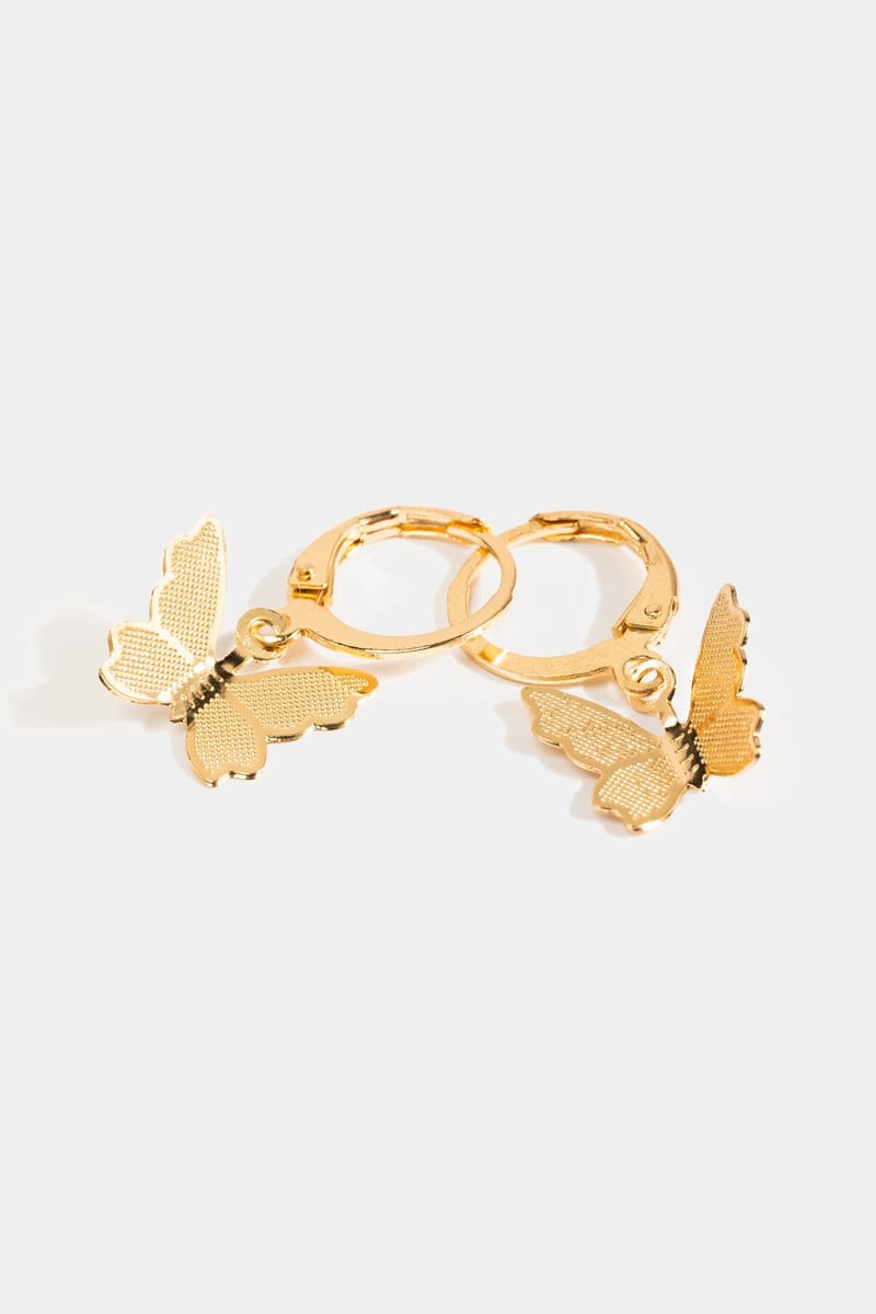Dana Butterfly Charm Huggie Earrings