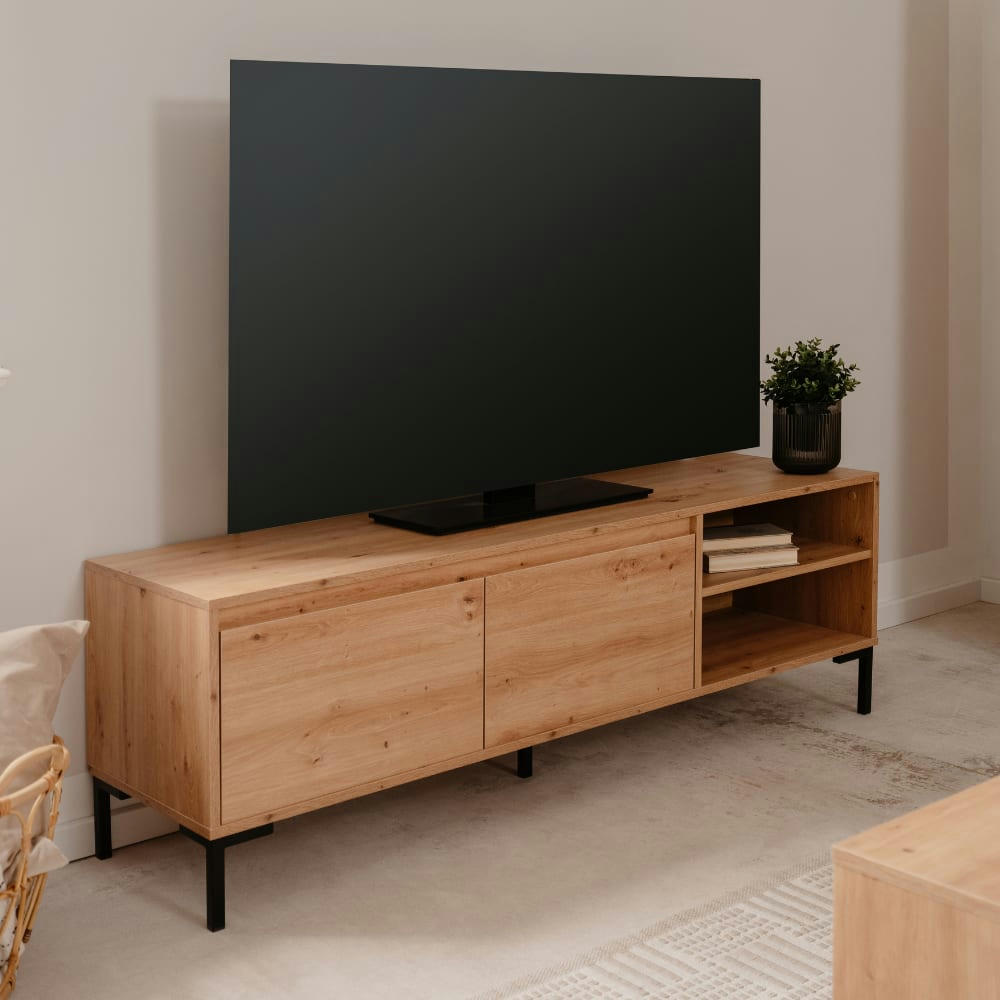 NAVI - Meuble TV en bois avec rangements