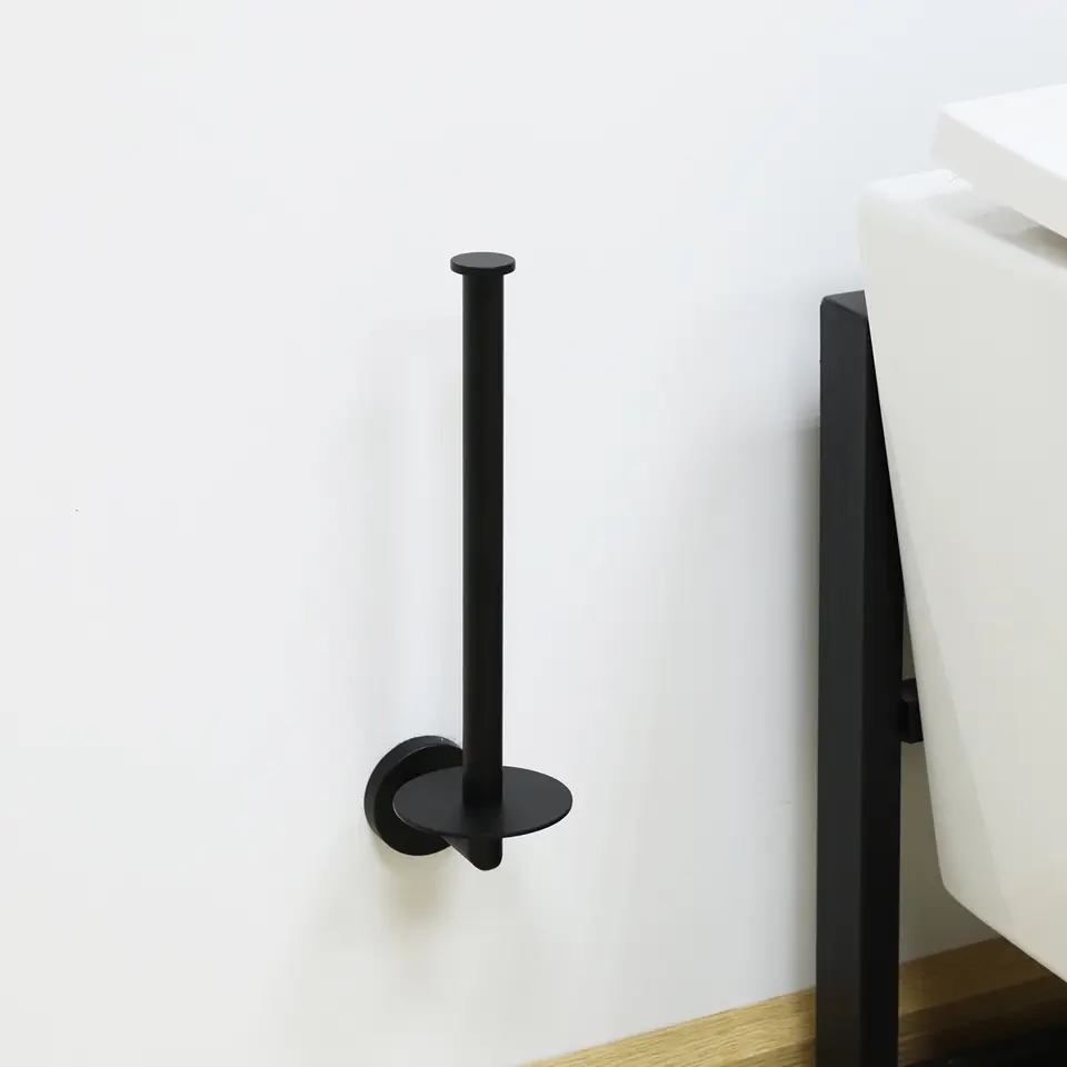 VDN Stainless Reserverolhouder zwart - Reserverolhouder hangend - RVS