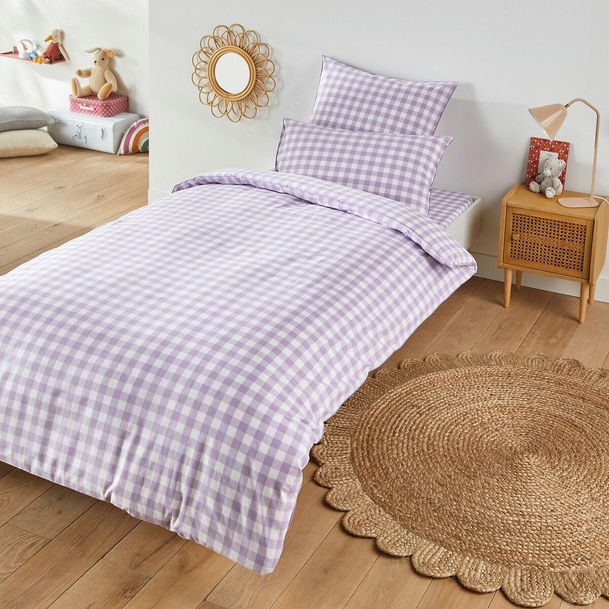 Housse de couette enfant coton, Veldi violet