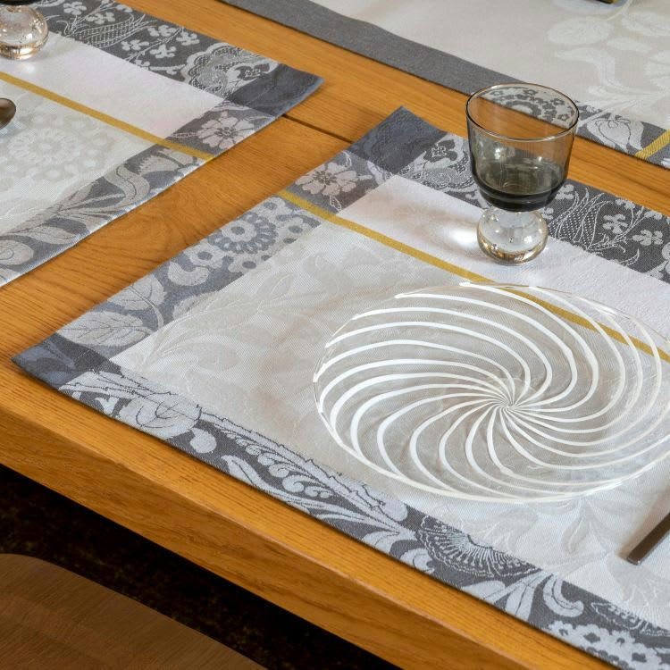 VOYAGE ICONIQUE - Set de table en coton zinc 50 x 36