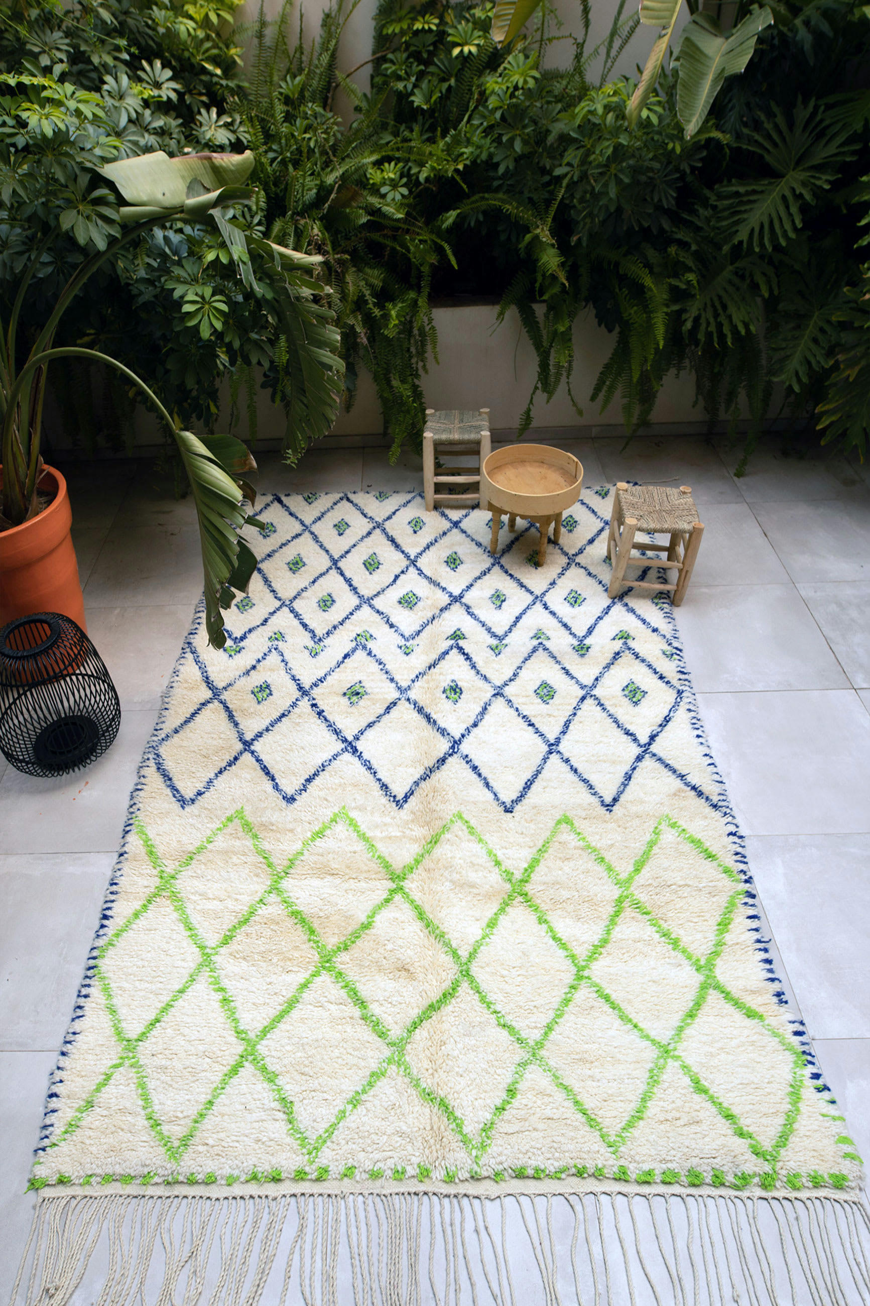 BERBERE - Tapis berbère original marocain laine Majorelle 160x230