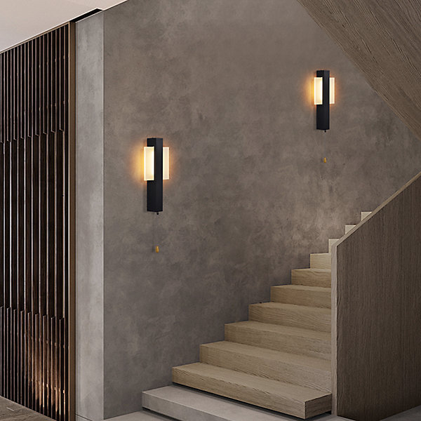 Applique murale LED Nettlife d'intérieur avec interrupteur - Lampe de couloir noire au design moderne 3000 K Blanc chaud 6W