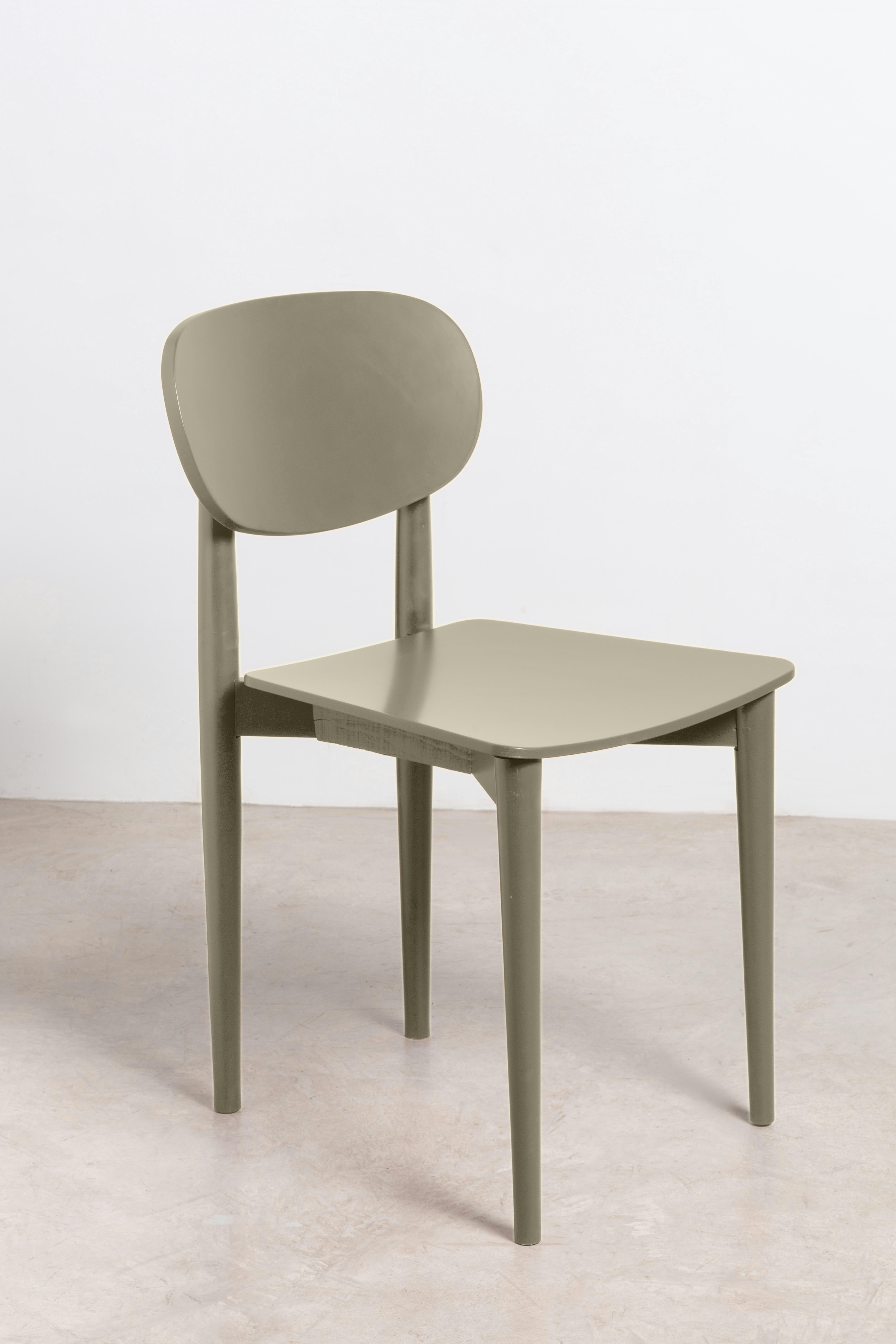 SANDRO - Chaise en bois de hêtre massif taupe