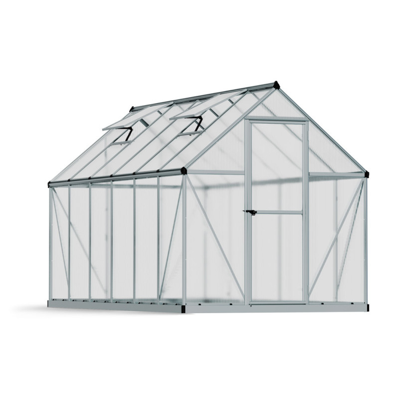 Serre en polycarbonate Mythos argentée 6,6 m² CANOPIA