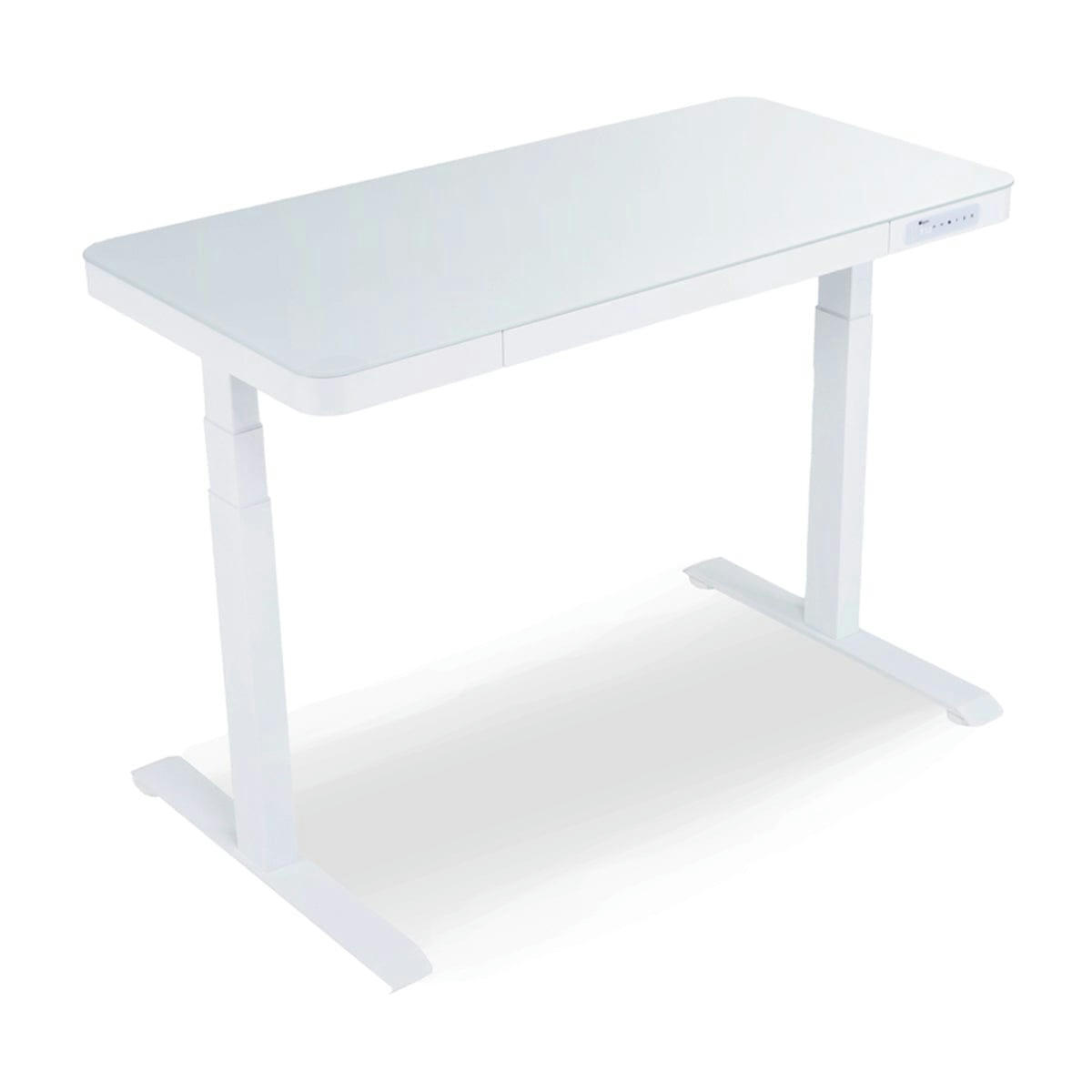 DYNAMIC CONNECT - Bureau assis debout verre trempé blanc 120x60