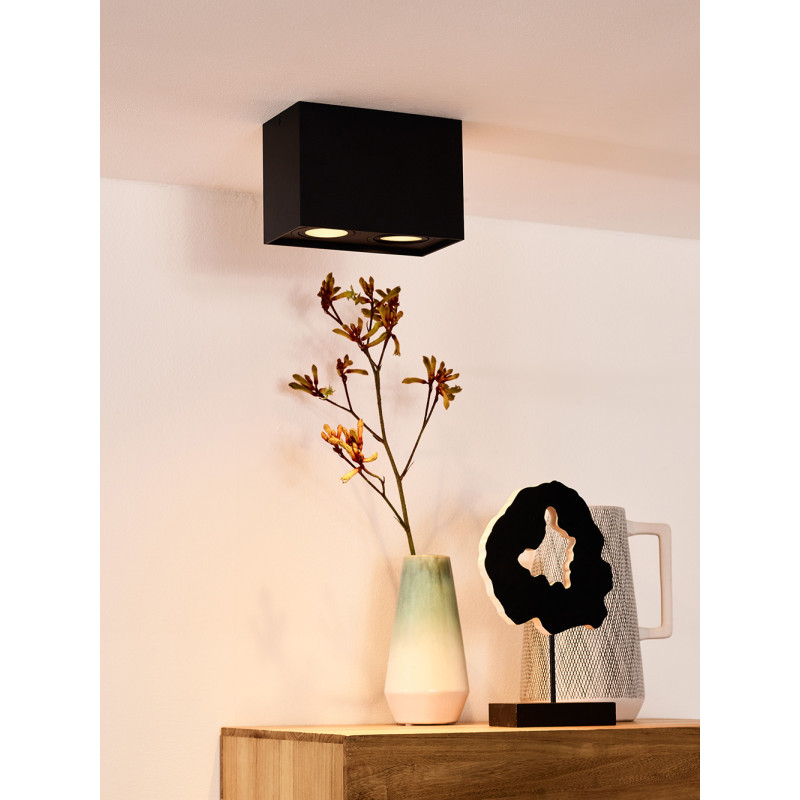 Spot Tube noir GU10 2 x 50 W LUCIDE