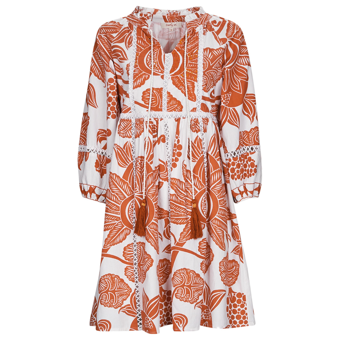 Derhy - COUCOU ROBE - White / Cognac