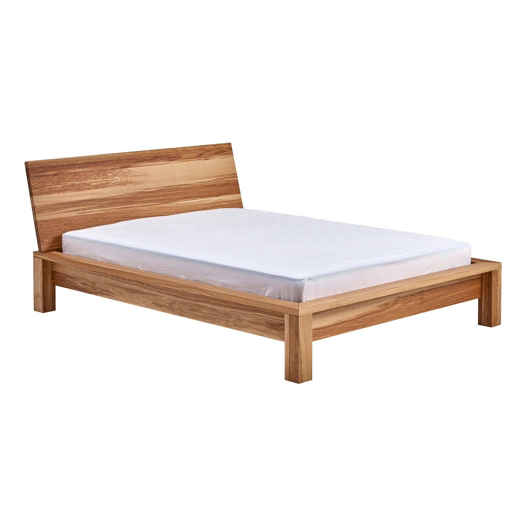 BASILE - Lit  en chêne massif  vernis naturel 160 x 200 cm