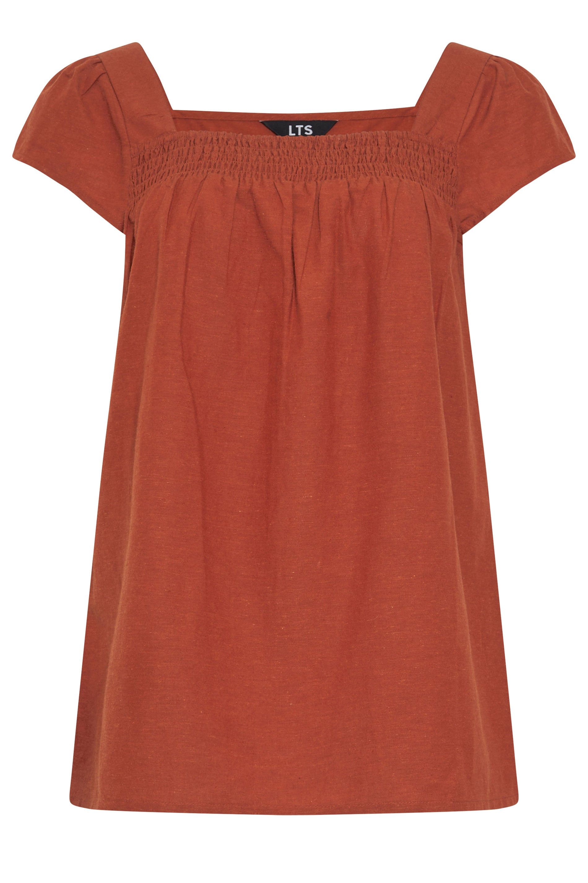 Long Tall Sally Tall Square Neck Linen Blouse