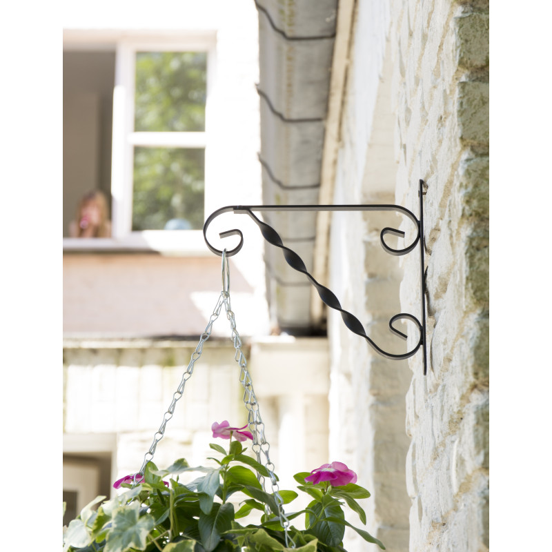 Potence murale noire en métal 25 cm
