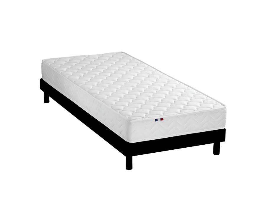 ENSEMBLE KIT INITIAL - Ensemble Matelas accueil latex sommier en Kit Anthracite 90x190