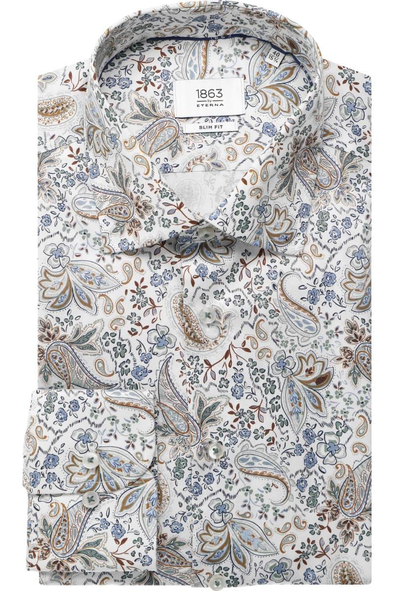 ETERNA 1863 Slim Fit Hemd hellgrün, Bedruckt