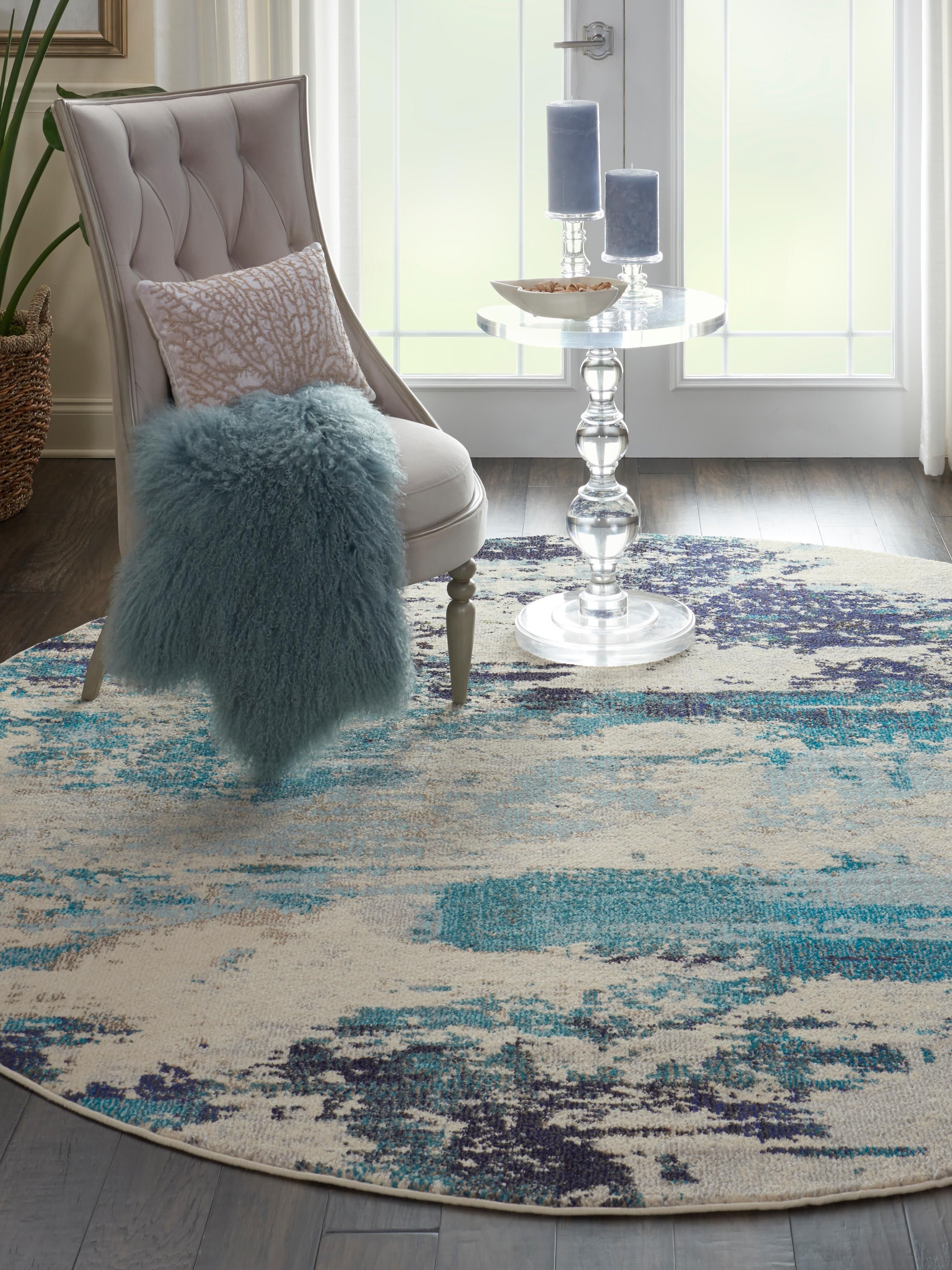 Runder Design Niederflor-Teppich Celestial