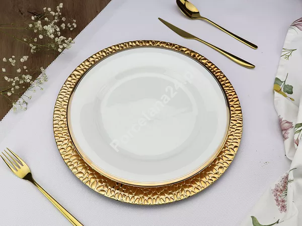Serwis obiadowy na 12 osób (45 el.) Bogucice - Cleopatra Gold Plus 1175