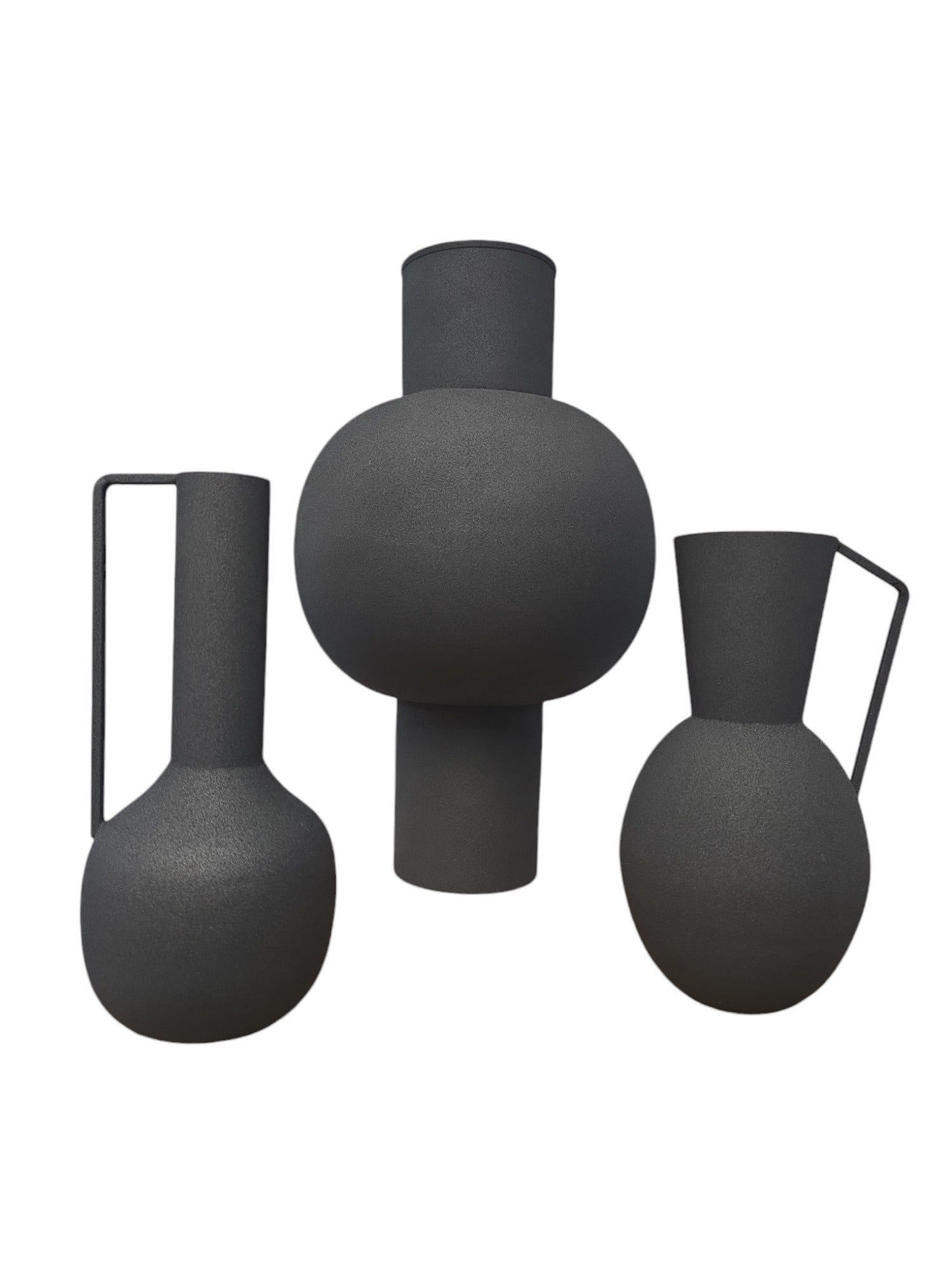 FurniLux Vazen Set Van 3 Delfi-OlaZwart - 13x13x40cm