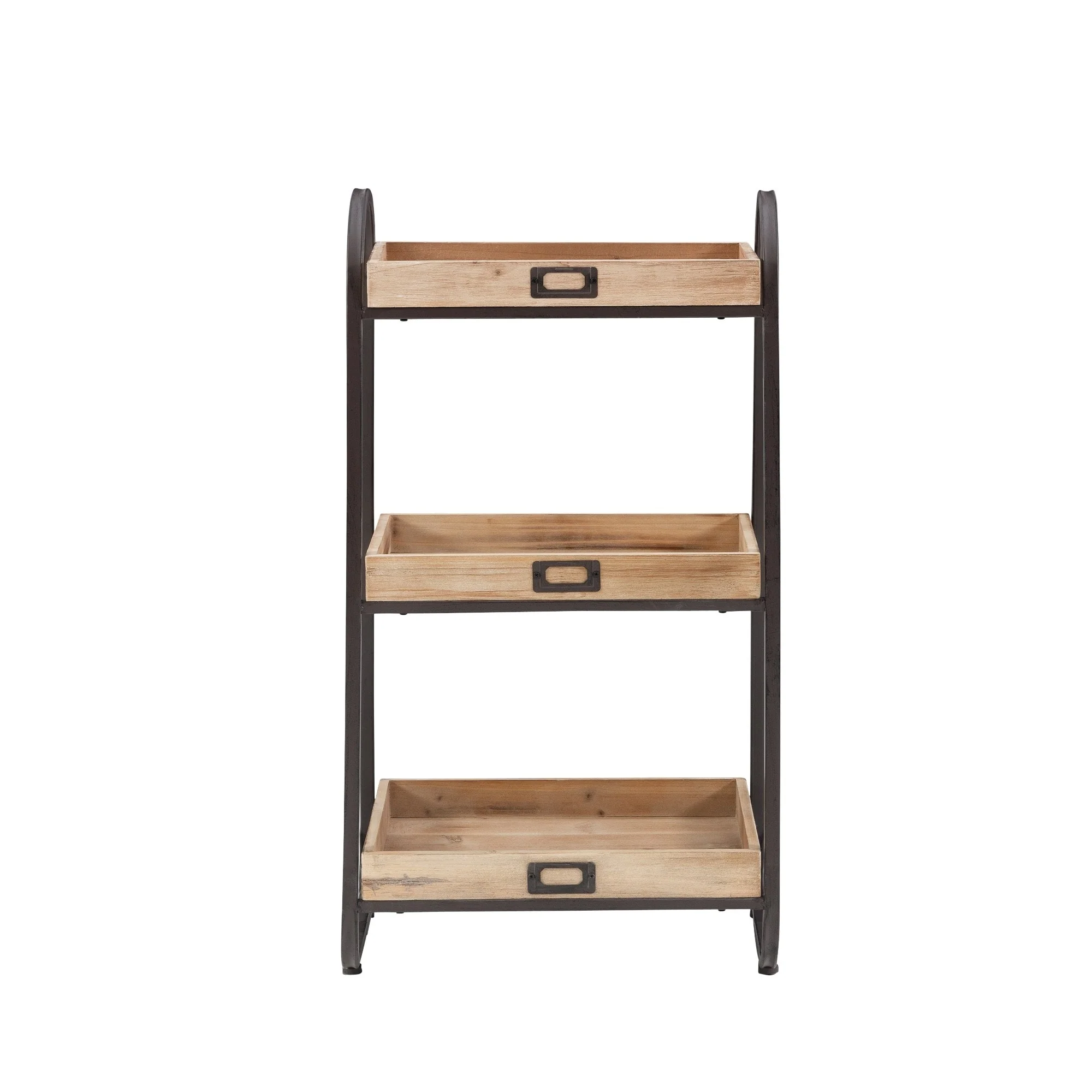 3 Tier Wooden Storage Shelf - 32.5 - Brown and Black