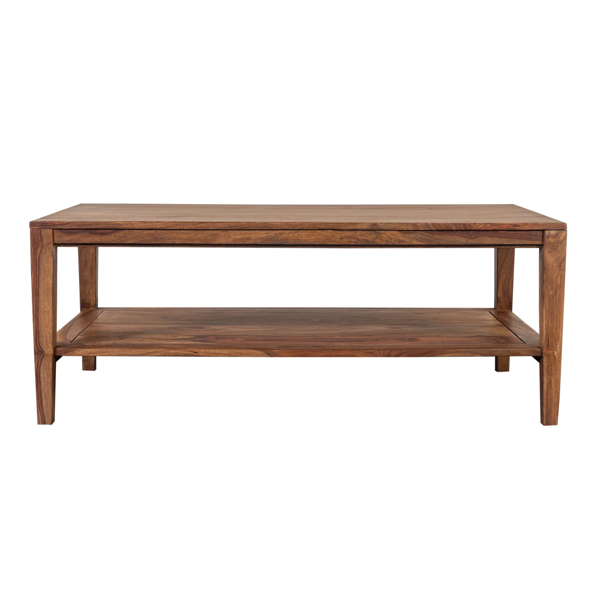 Porter Designs Fall River Solid Sheesham Wood Coffee Table, Natural