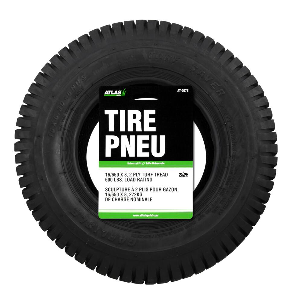 TurfSave Lawn Tractor/Riding Mower RePlacement Tire, Load rating: 600 lb, 16-in x 6.50-in