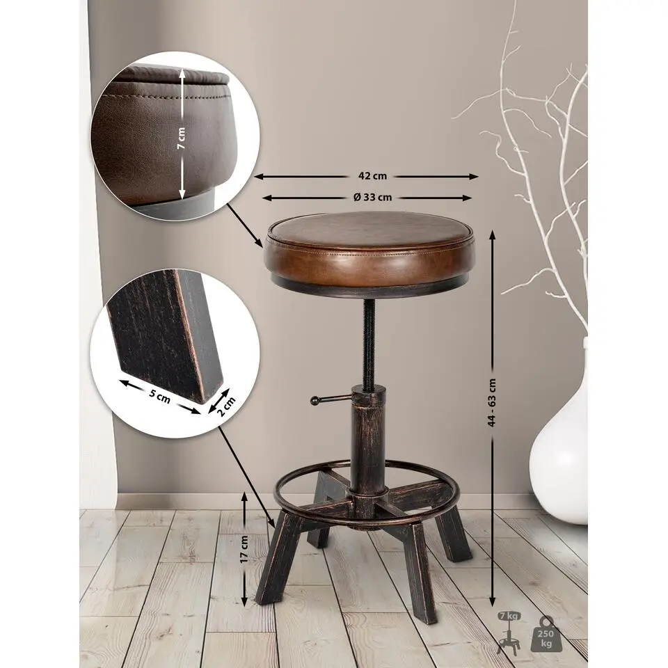 CLP Hocker Destin Kunstleer - bronzen