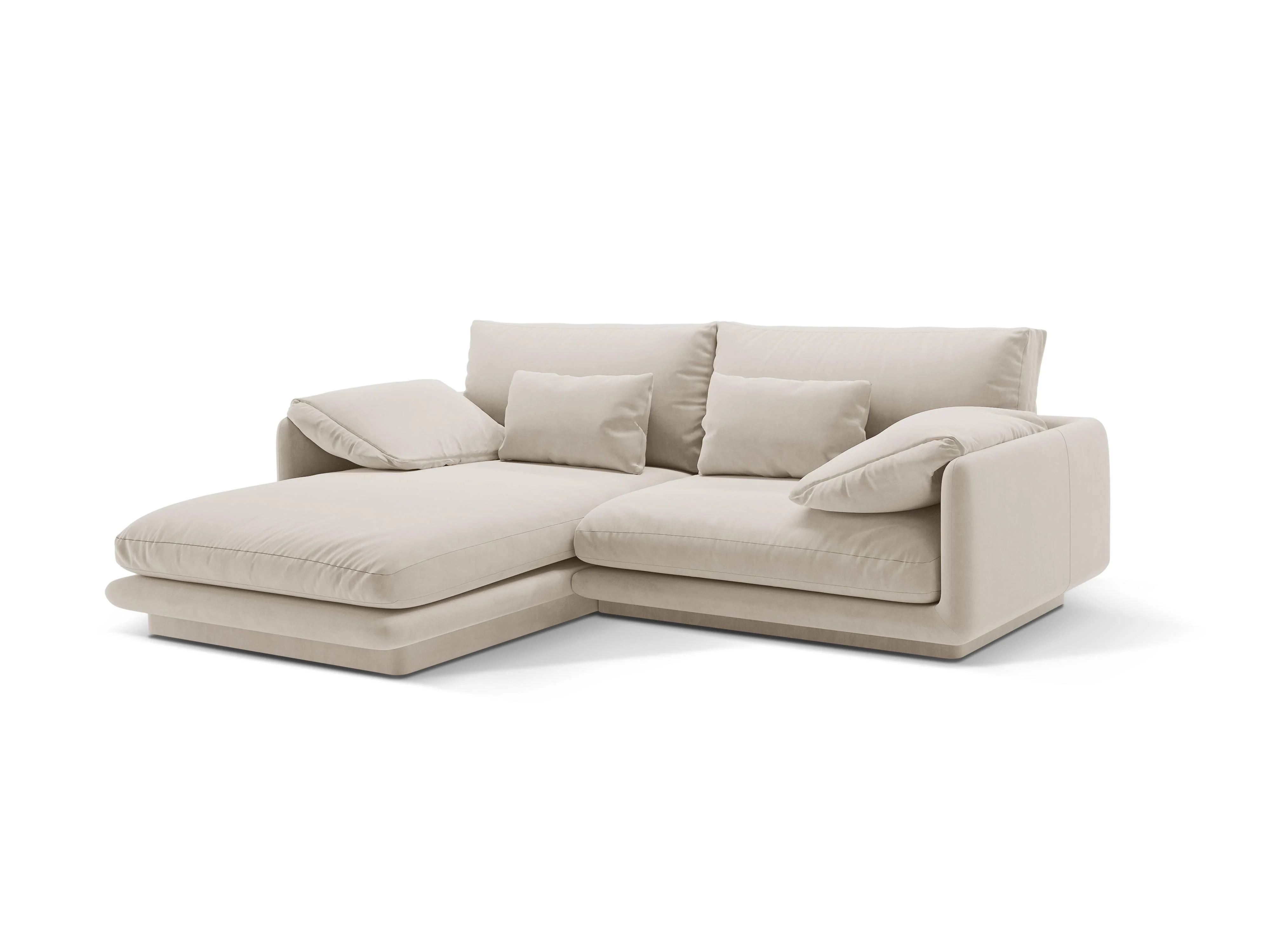 3-zits hoekbank Torino links velvet