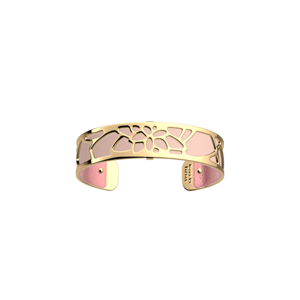 Manchette Nénuphar, cuir réversible Rose Métal / Jasmin