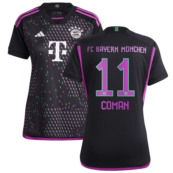 Kingsley Coman Bayern Munich adidas Women's 2023/24 Away Replica Player Jersey - Black/White