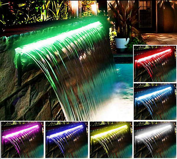 Lame d'eau pour piscine Cascade en acrylique 120cm Avec Led intégrées Bluetooth Wifi Télécommande Piscine et fontaine bassins