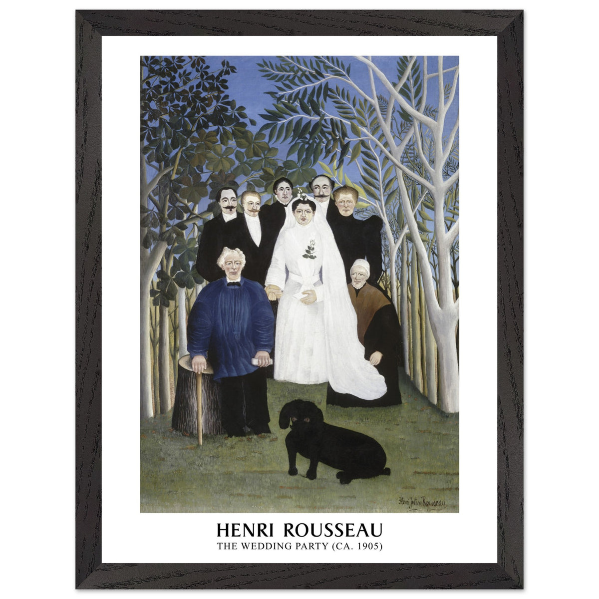 Artfulprints Poster met Lijst Henri Rousseau - The wedding party  - 30x40 cm - Meerkleurig