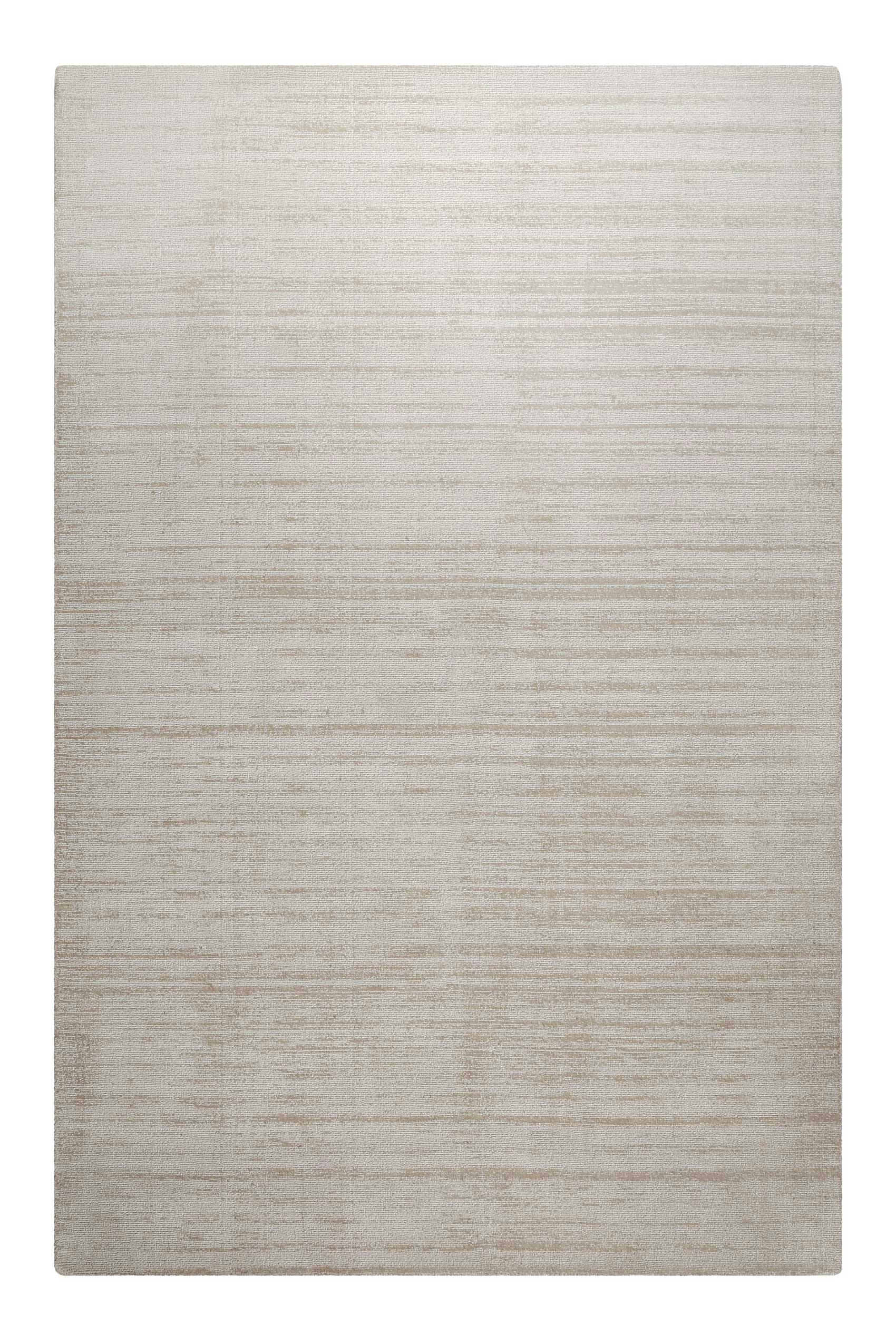 MIRAMONTI - Tapis fait main à poil ras effet soie beige crème 110x170